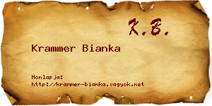 Krammer Bianka névjegykártya